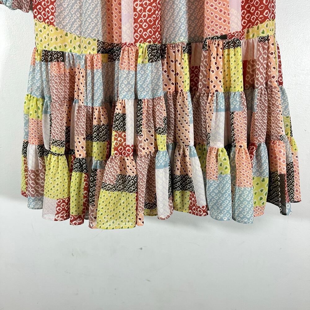 Cinq A Sept Patchwork Rika Swing Dress Womans 6 whimsy babydoll - Picture 10 of 16